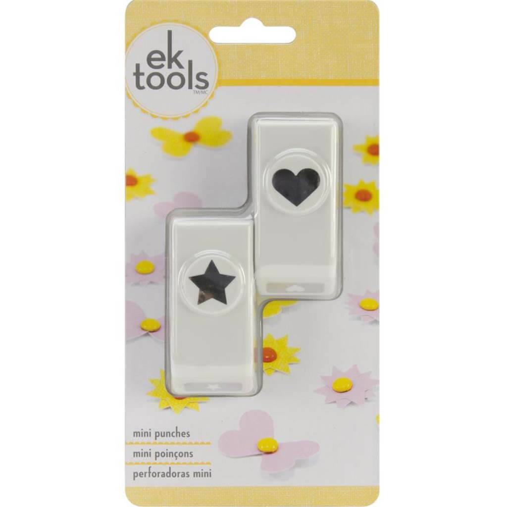 Mini Punches 2/pkg Heart &amp; Star .625in