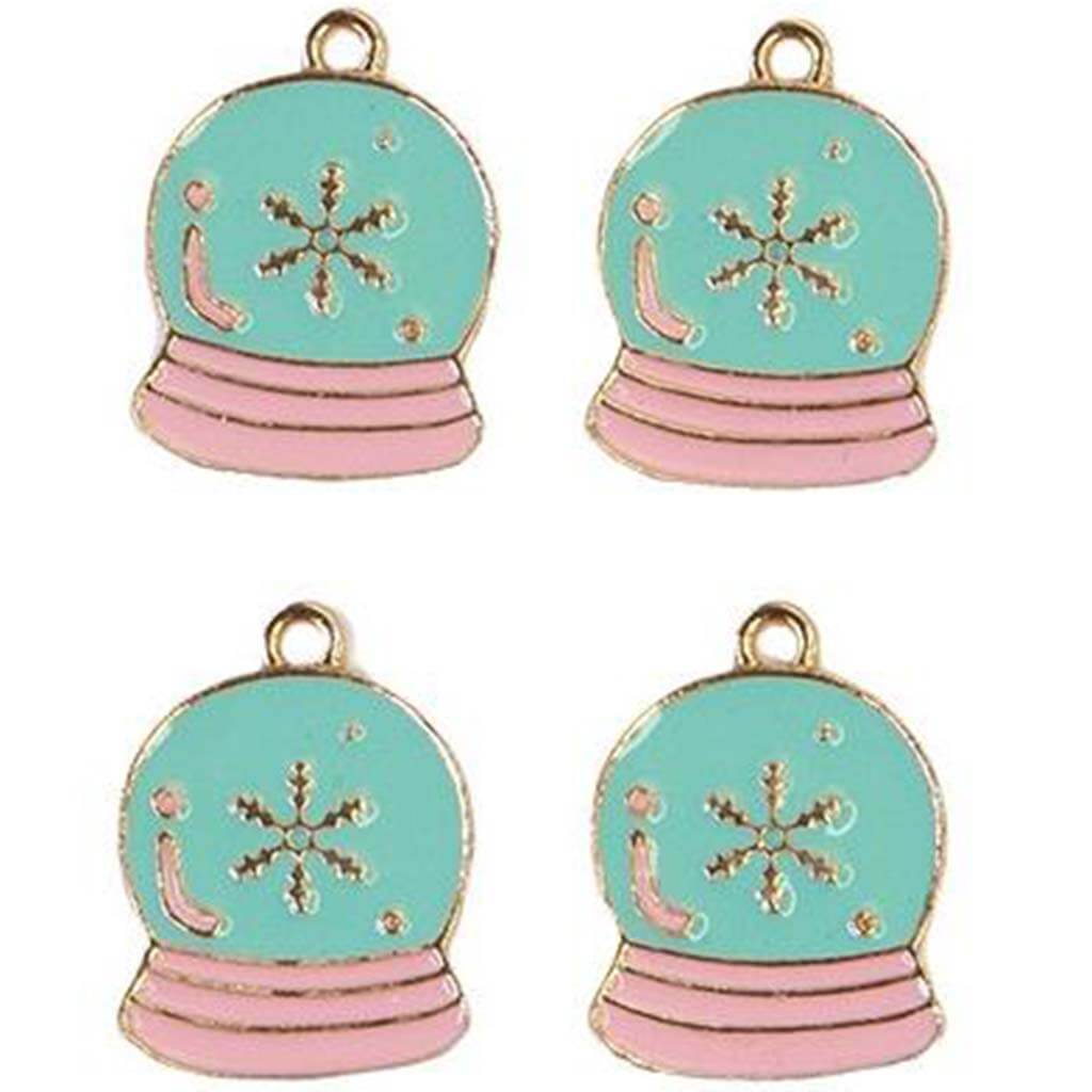 Frank Garcia Enamel Charms 4/pkg Snow Globe