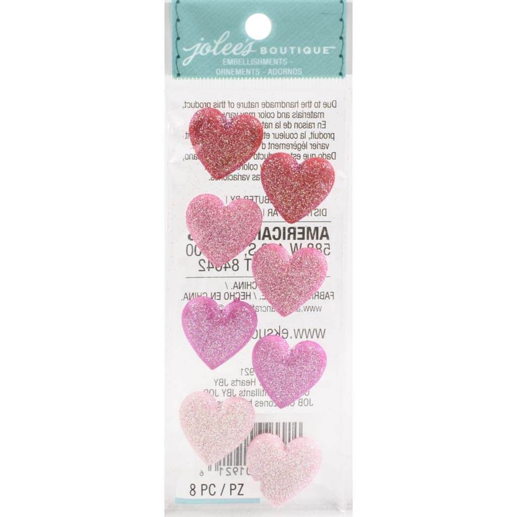 Dimensional Repeat Stickers Glitter Hearts