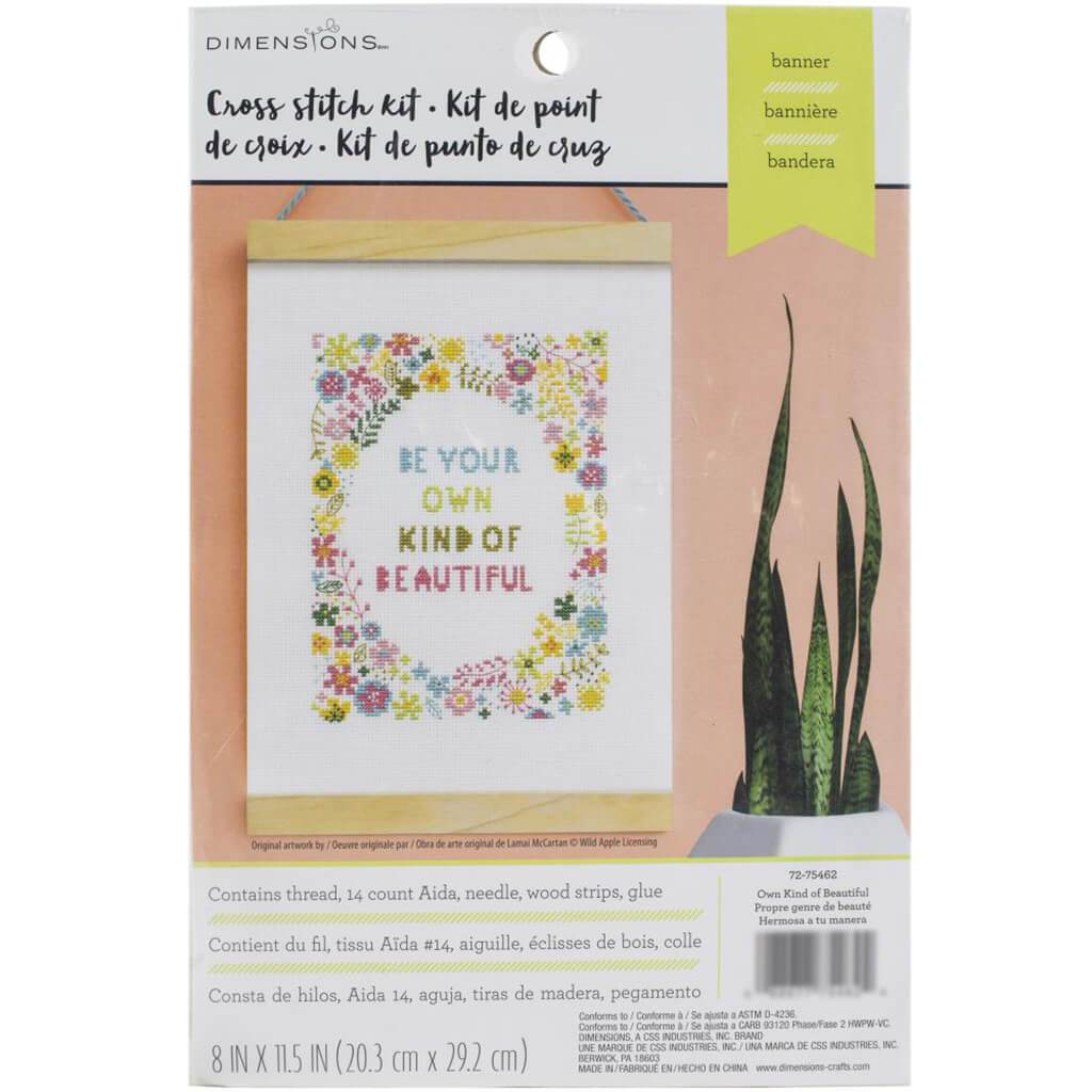 Counted Cross Stitch Kit 8in x 11.5in Be Your Own Kind of Beautiful