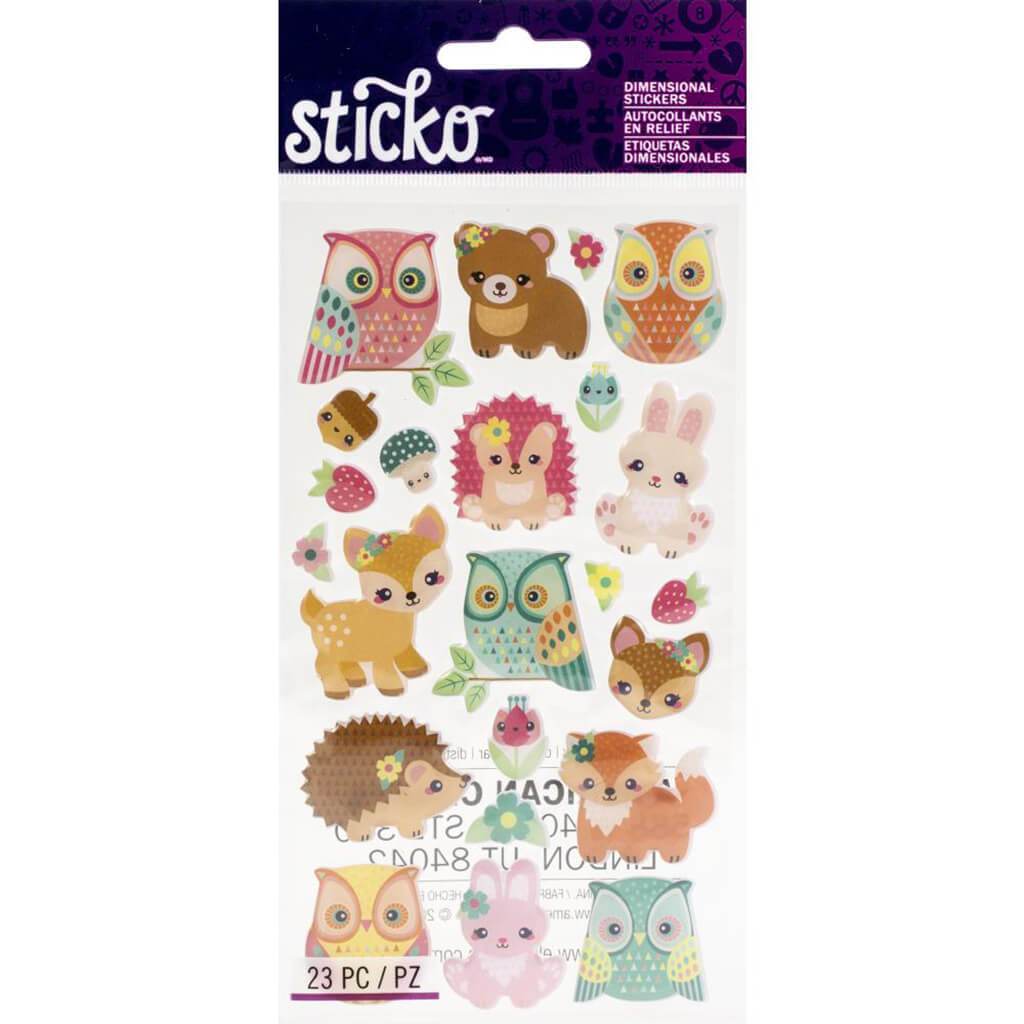 Sticko Dimensional Stickers Woodland Creatures