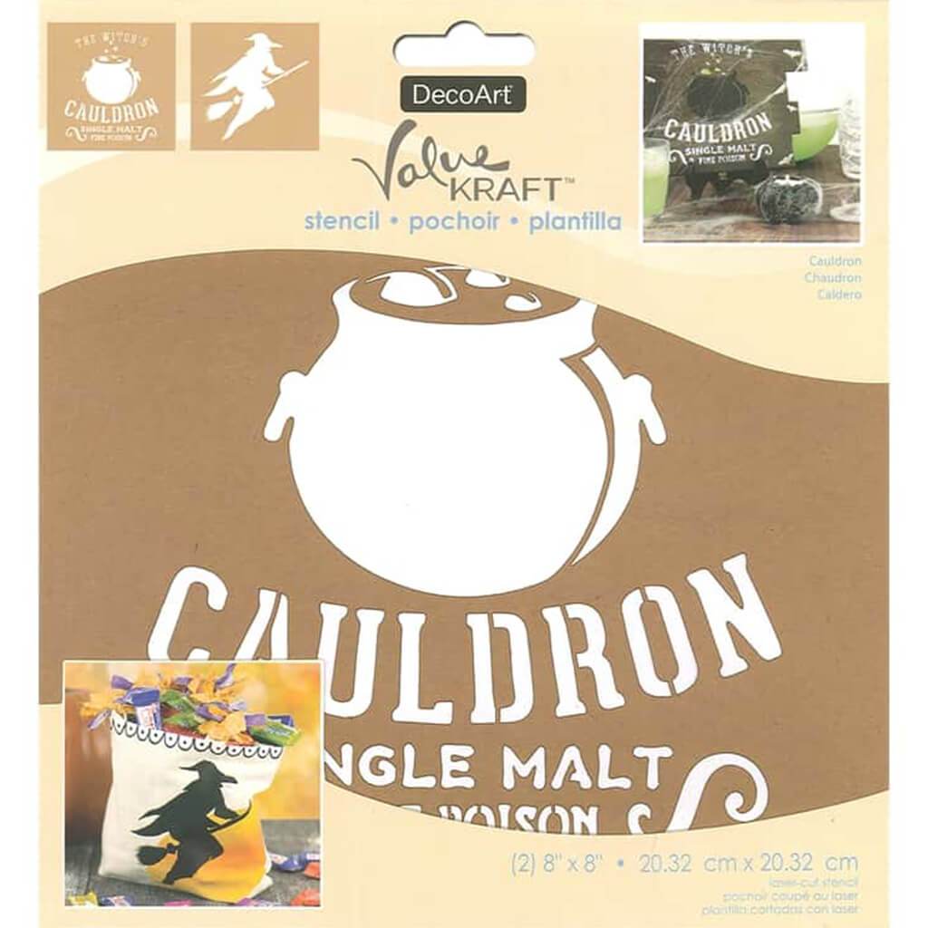 Stencil Value Kraft 8in x 8in Halloween Cauldron