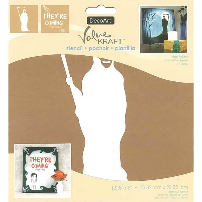 Stencil Value Kraft 8in x 8in Halloween Grim Reaper