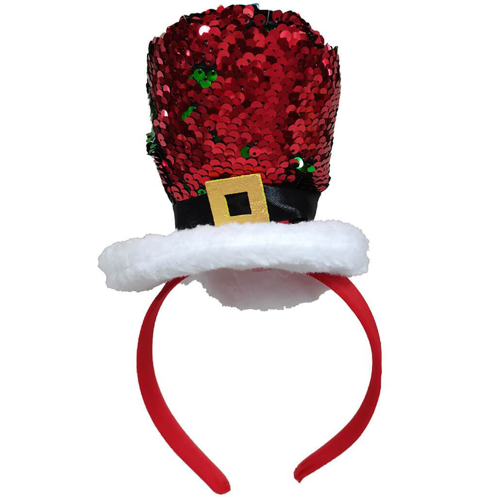 Flip Sequin Santa Top Hat Head