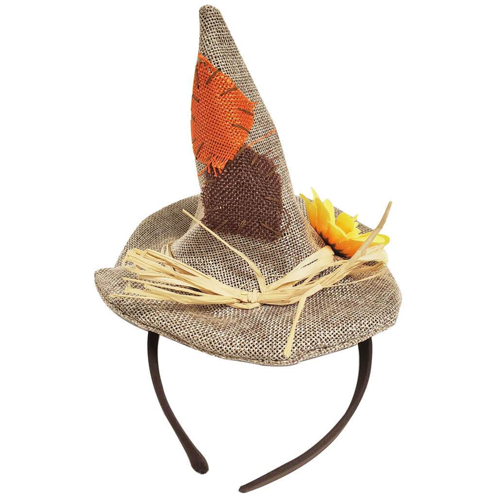 Burlap Mini Scarecrow Hat Headpiece