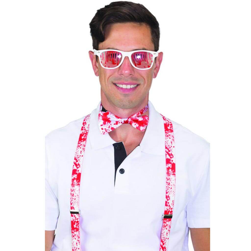 Bloody Glasses, Bow Tie and Suspenders Kit