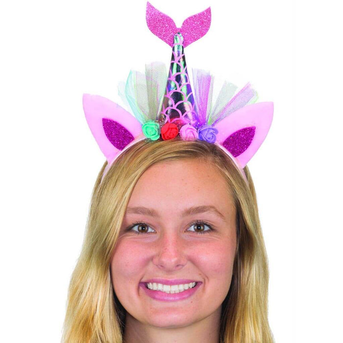 Mermaid Tail Headpiece with Ears & Roses