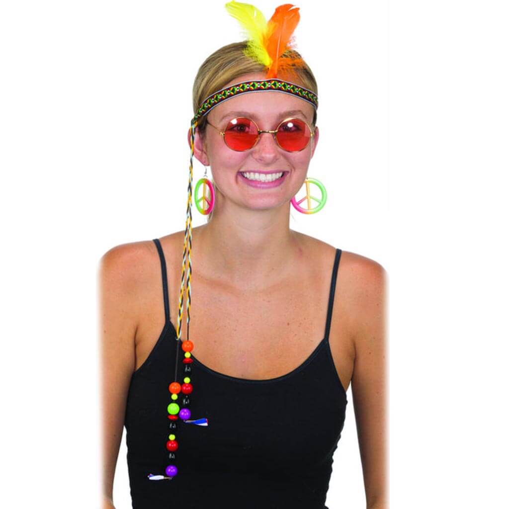 3 Piece Hippie Set Headband, Glasses, Earings