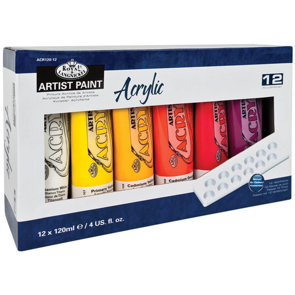 Acrylic Paints 120ml Set of 12 Assorted Colors