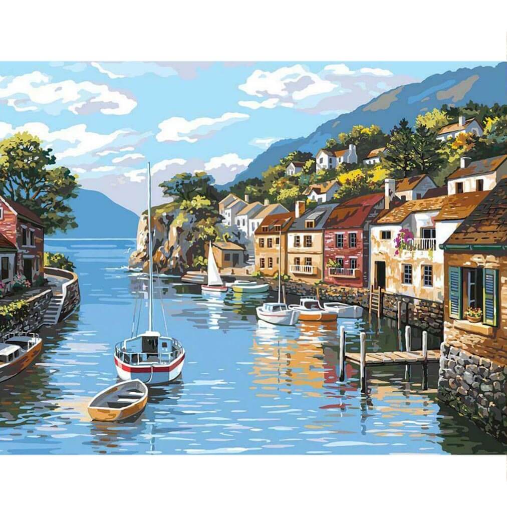 Paint By Number Village on the Water