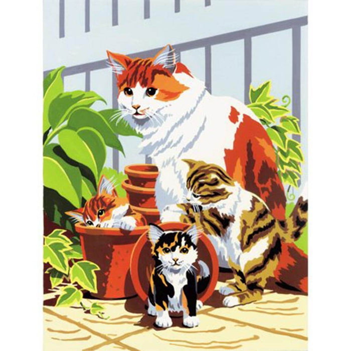 Painting By Numbers Cat & Kittens
