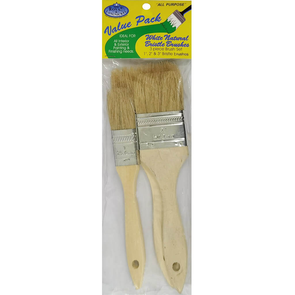 Chip Brush Set of 3 White
