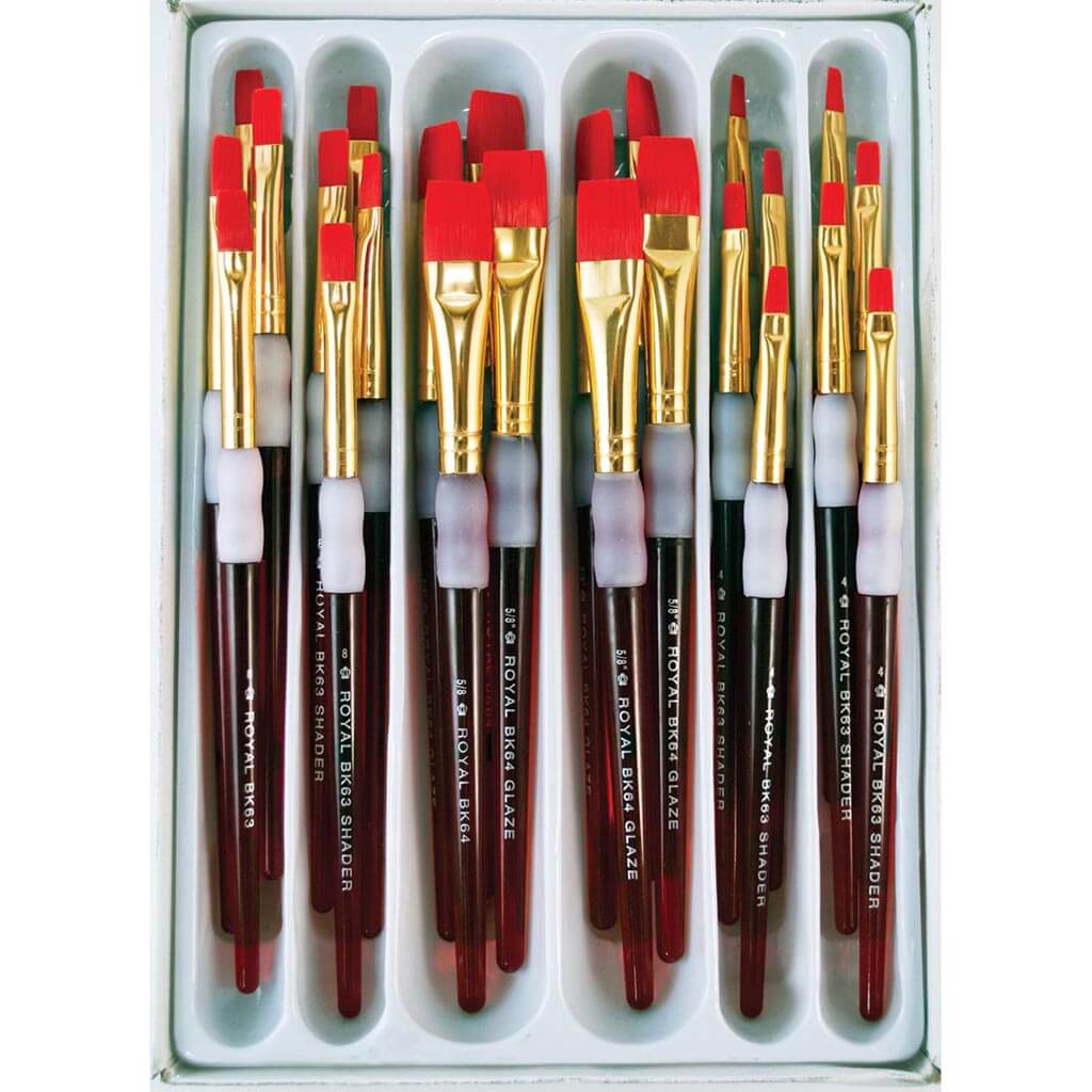 Big Kid&#39;s Choice Synthetic Brush Value Set Flats Set of 24