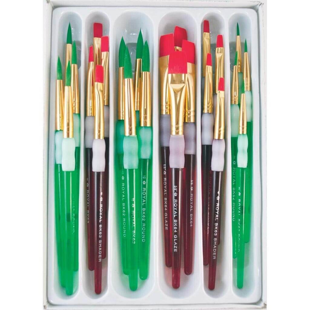 Big Kid's Choice Synthetic Brush Value Set Rounds and Flats Set of 24