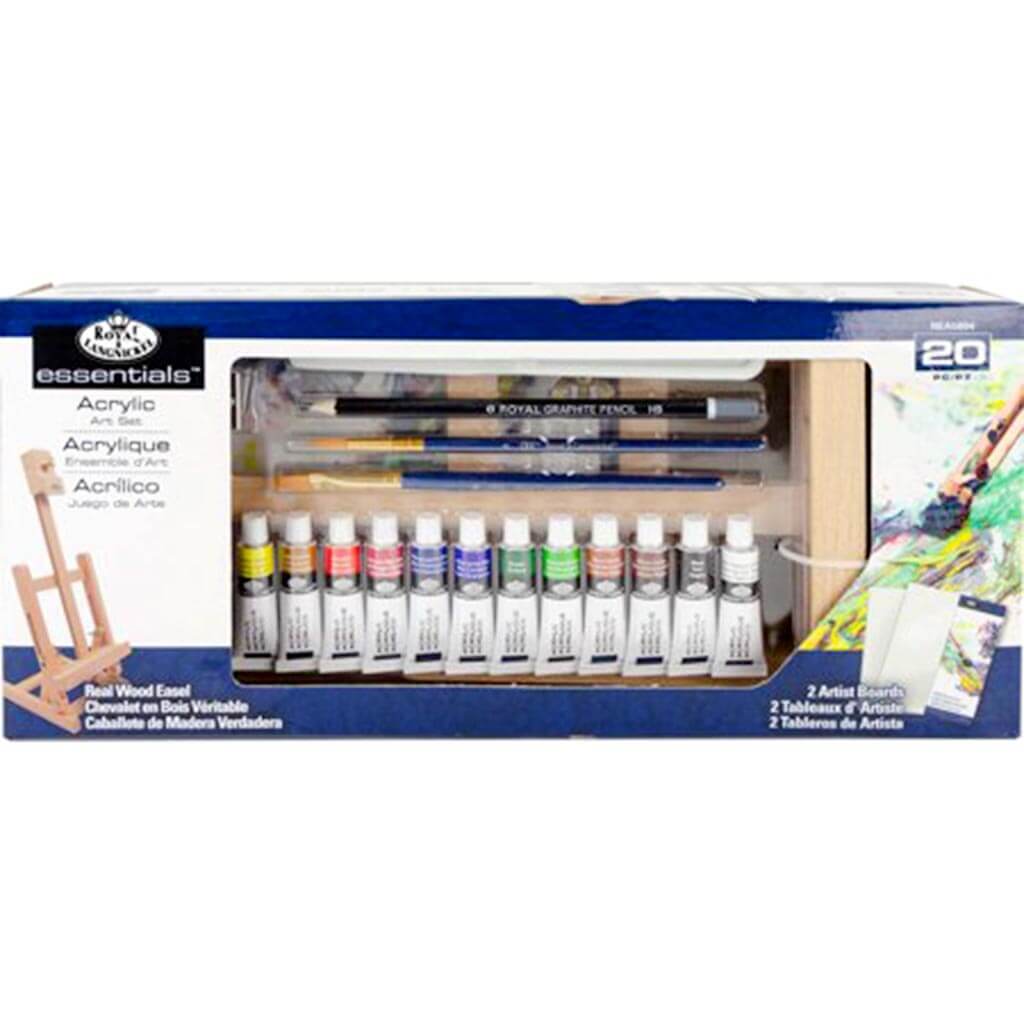 Essentials Small Acrylic Painting Easel Art Set 20pc