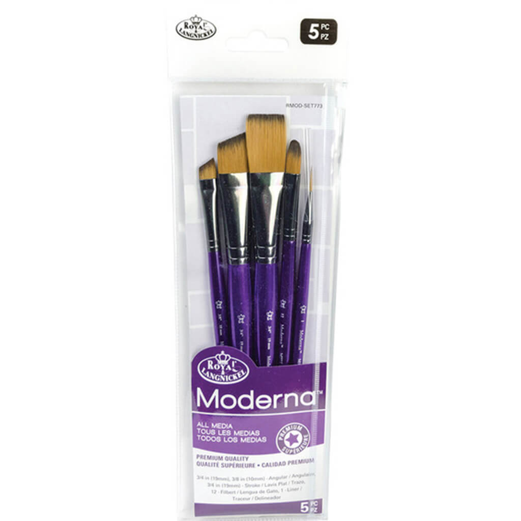 Moderna Angular &amp; Stroke Variety Brush Set of 5