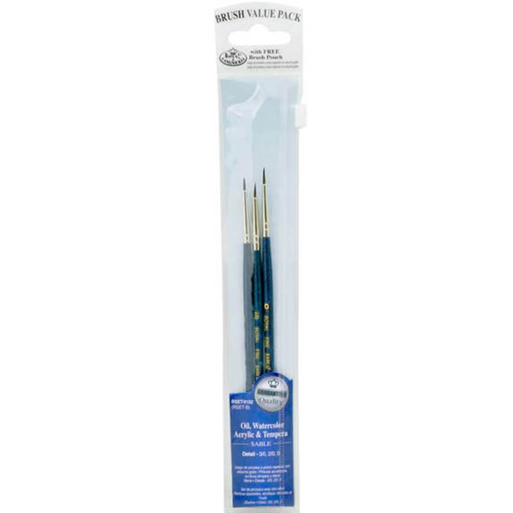 Zip N' Close Brush Sets Sable 3-Brush Set