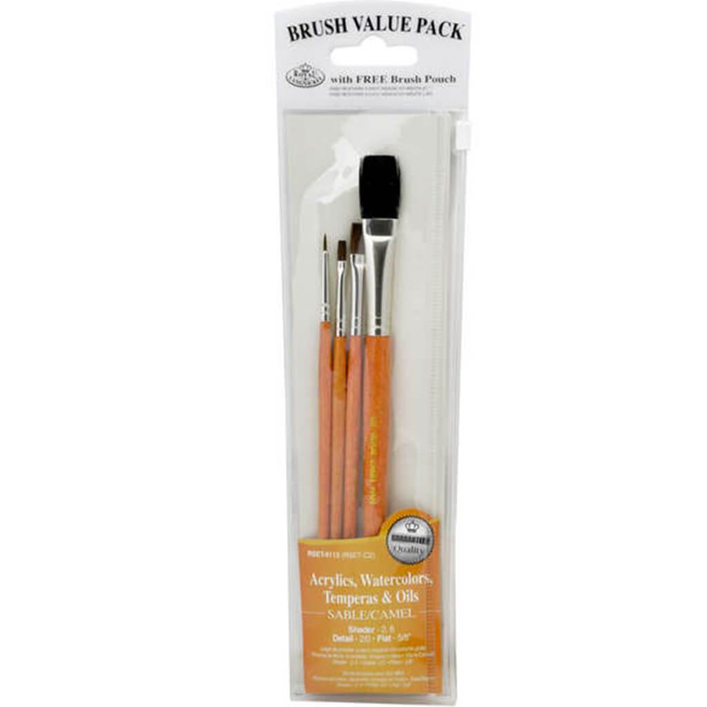 Sable &amp; Camel Value Pack Brush Set of 4