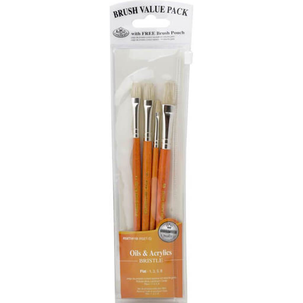 Value Pack Brush Bristle Flat Set of 4