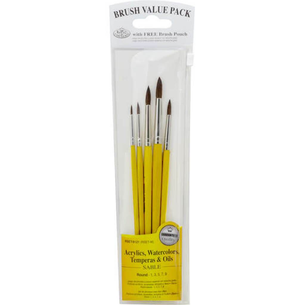 Sable Value Pack Brush Round Set of 5