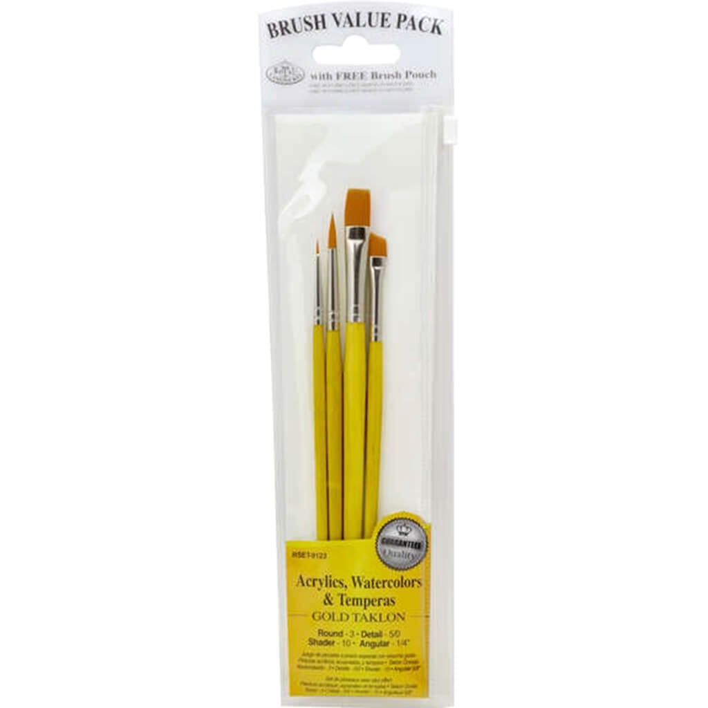 Gold Taklon Value Pack Brush Set of 4