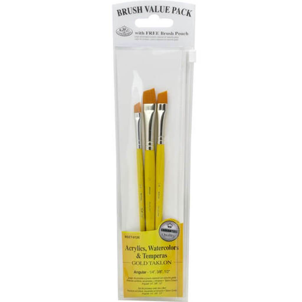 Gold Taklon Brush Set of 3