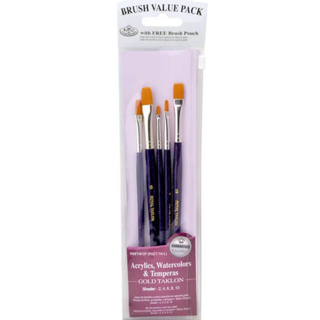 Gold Taklon Shader Brush Set of 5