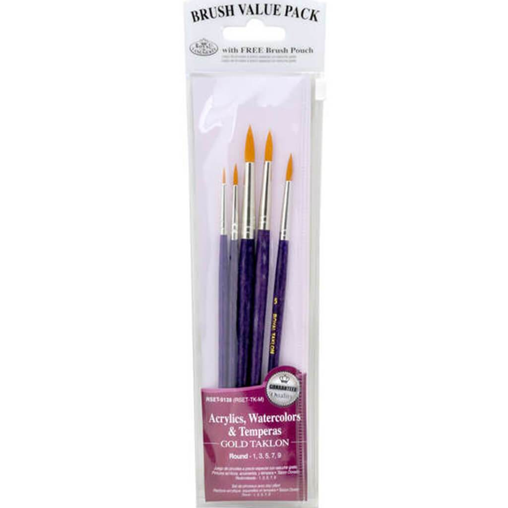 Gold Taklon Brush Set of 5