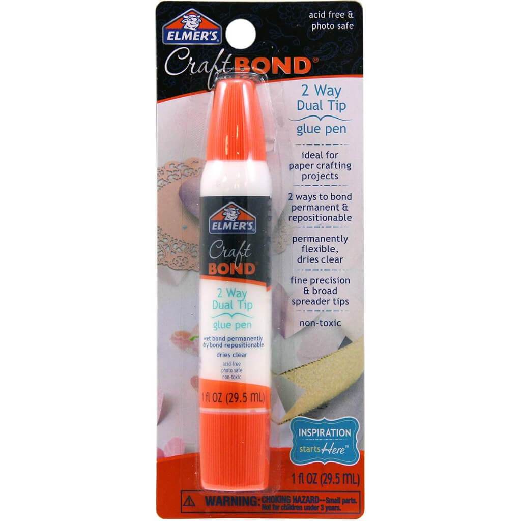 Elmer&#39;s CraftBond Wet &amp; Dry Dual Tip Glue Pen 1oz