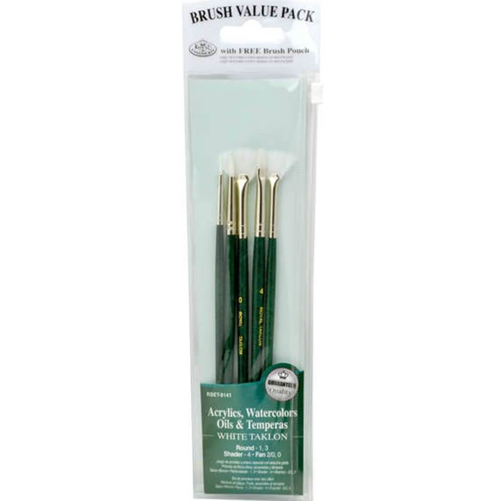 White Taklon Brush Set of 5