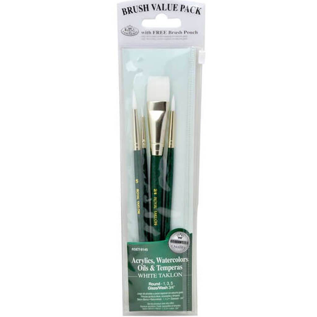 White Taklon Brush Set of 4