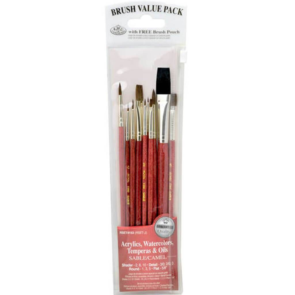 Zip N' Close Brush Sable Camel 10 Brush Set