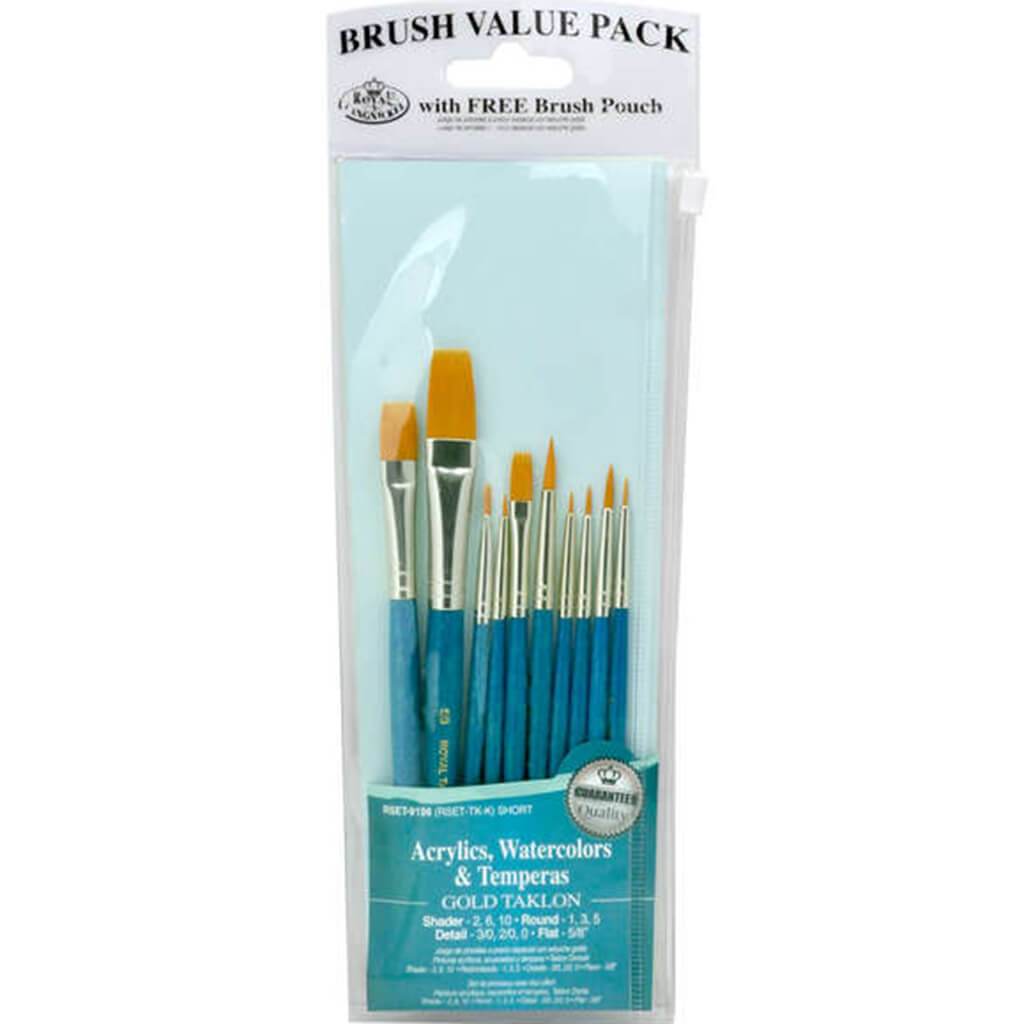 Gold Taklon Value Pack Brush Set of 10