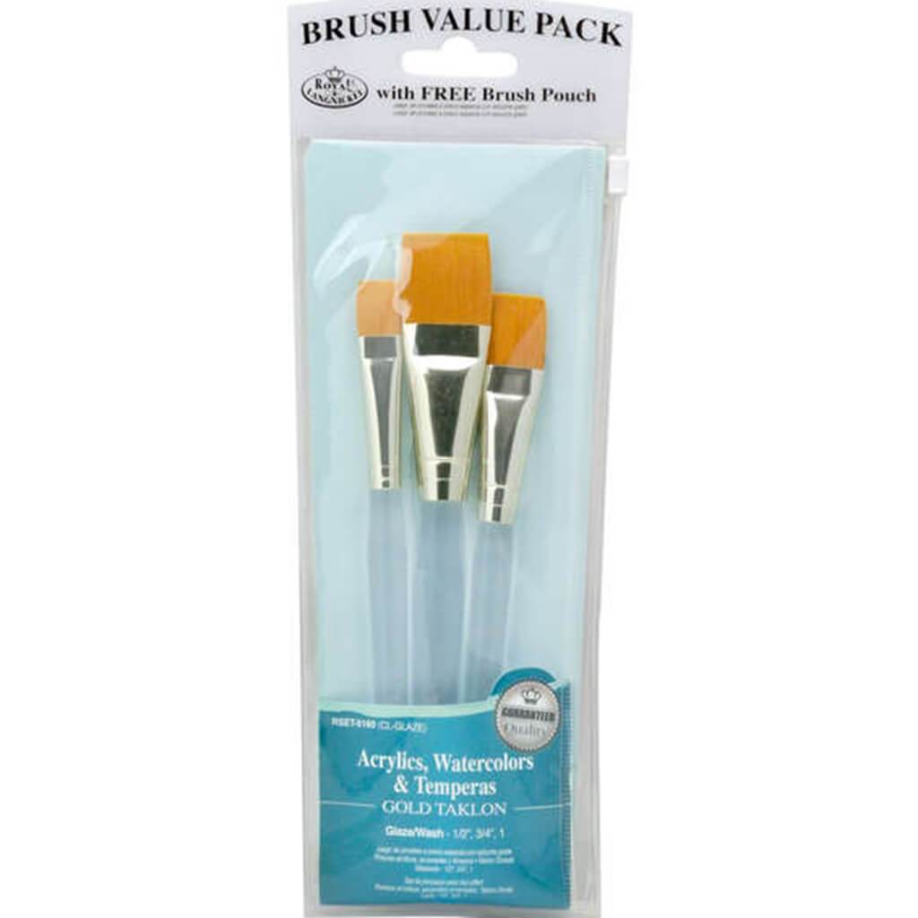 Gold Taklon Value Pack Brush Set of 3