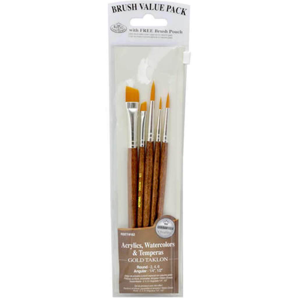 Gold Taklon Brush Set of 5