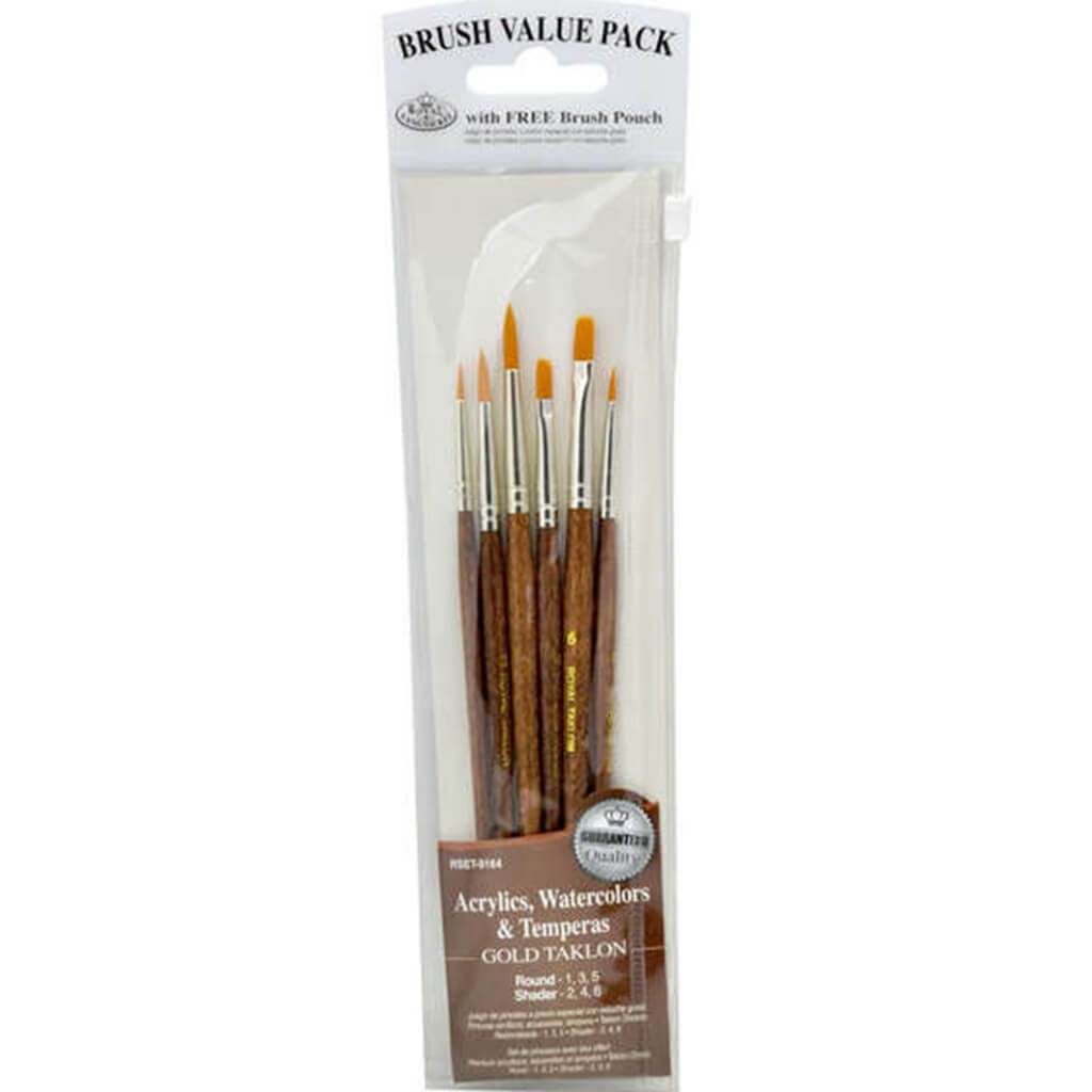 Gold Taklon Brush Set of 6