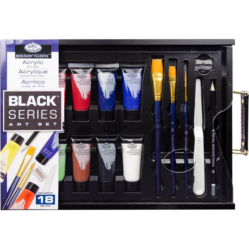 Essentials Black Series Acrylic Art Set 18pc