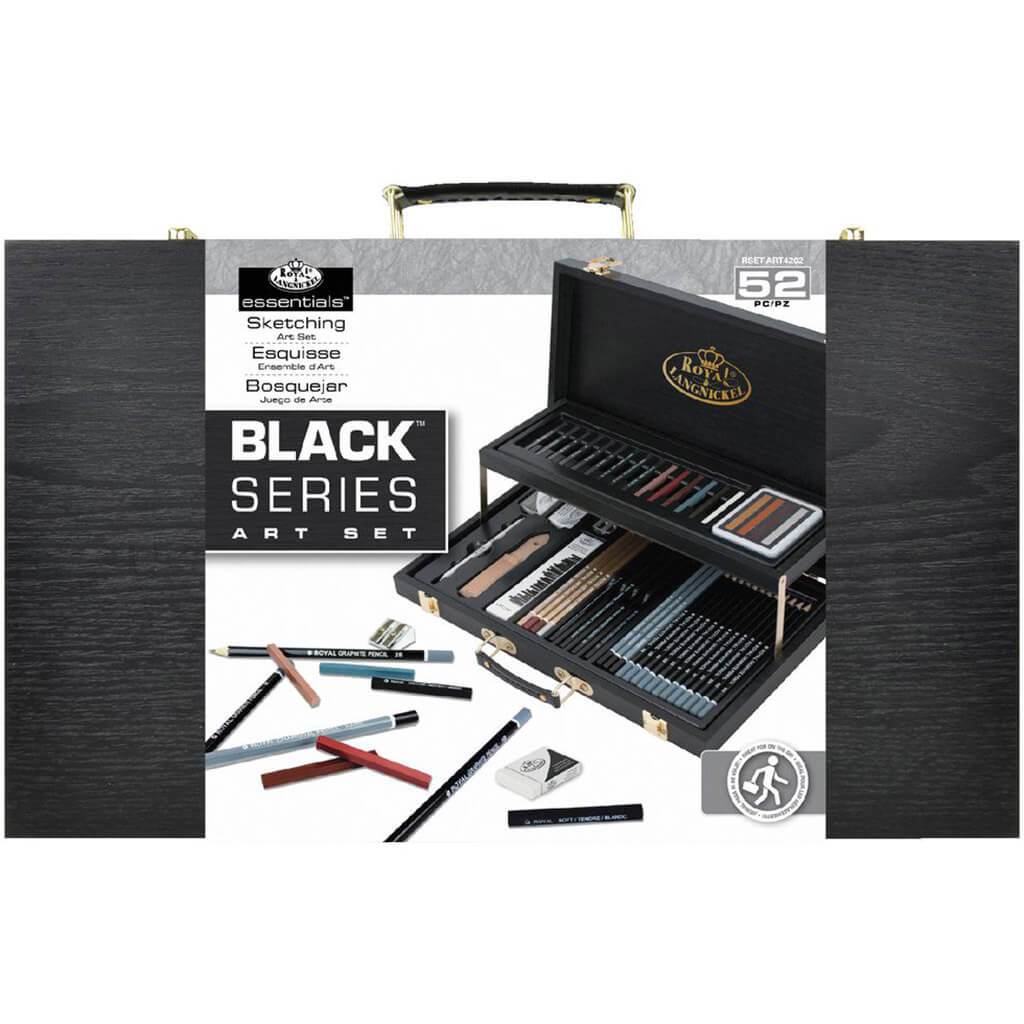 Sketching Art Set Black Series Graphite Pencil Charcoal Wooden Case