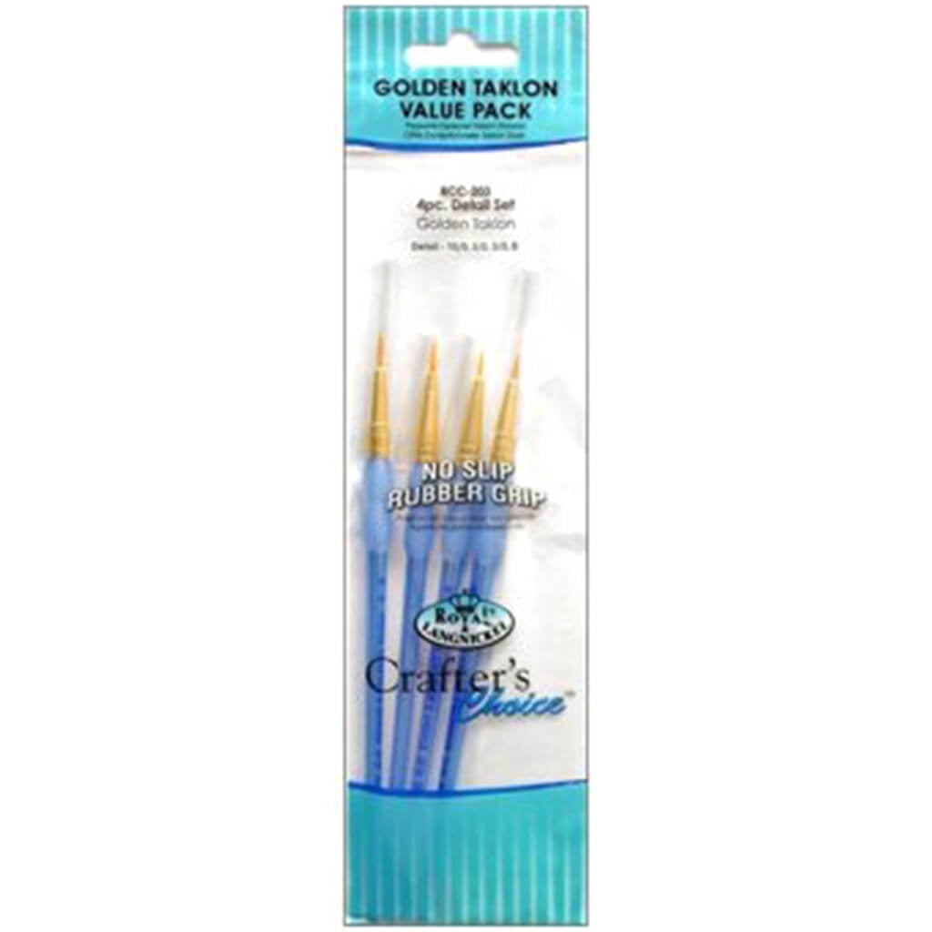 Gold Taklon Detail Brush Set of 4