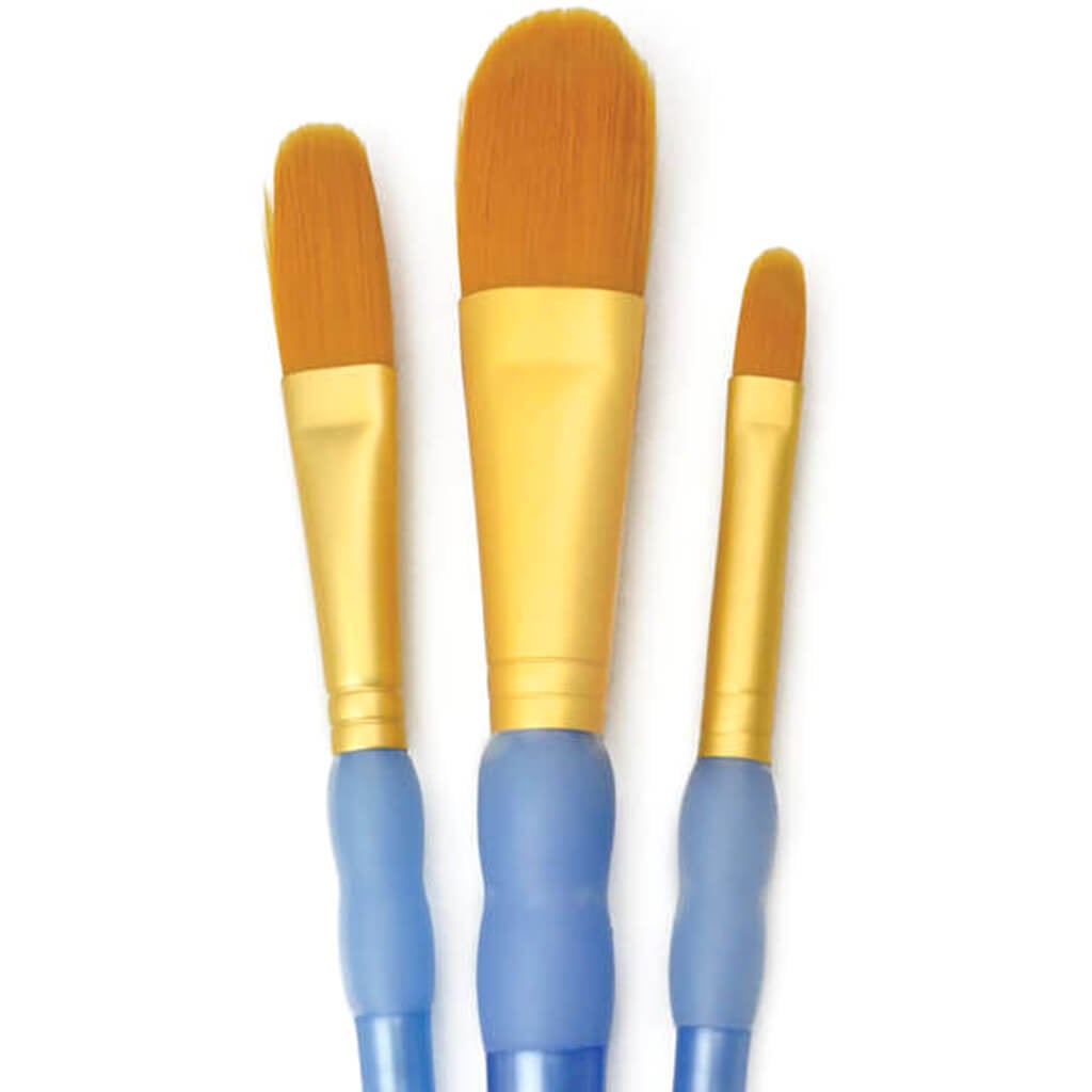 Gold Taklon Filbert &amp; Wash Set of 3