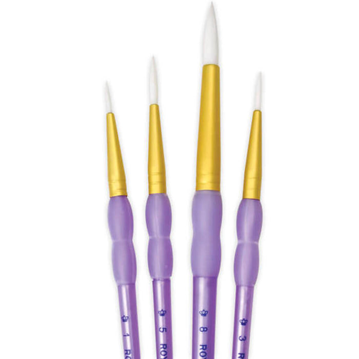 Crafter's Choice White Taklon Brush Set of 4