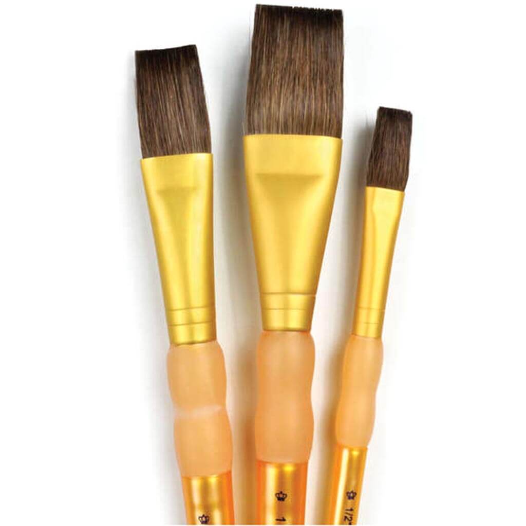 Camel Hair Flat Brush Set of 3