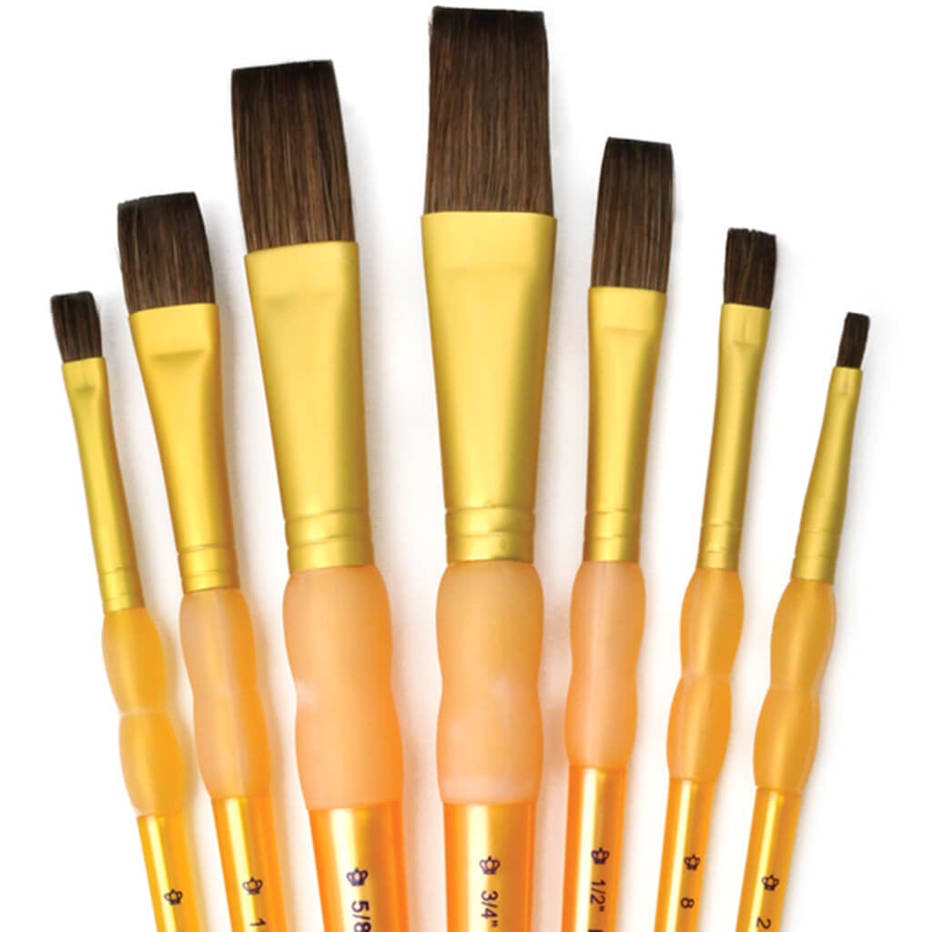 Camel Flat Brush Set of 7