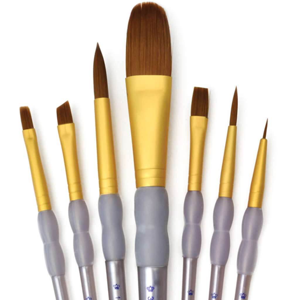 Black Taklon Oval Brush Variety Set of 7