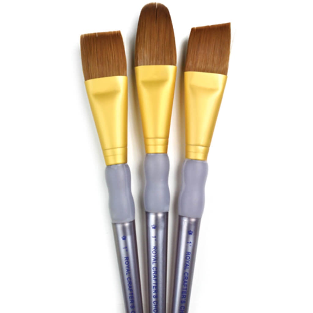 Brown Taklon Large Brush Set of 3