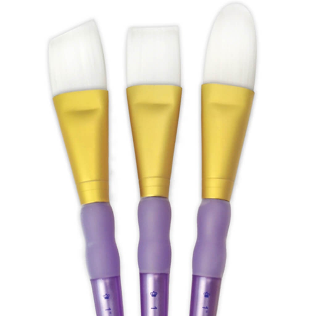 White Taklon Large Brush Set of 3