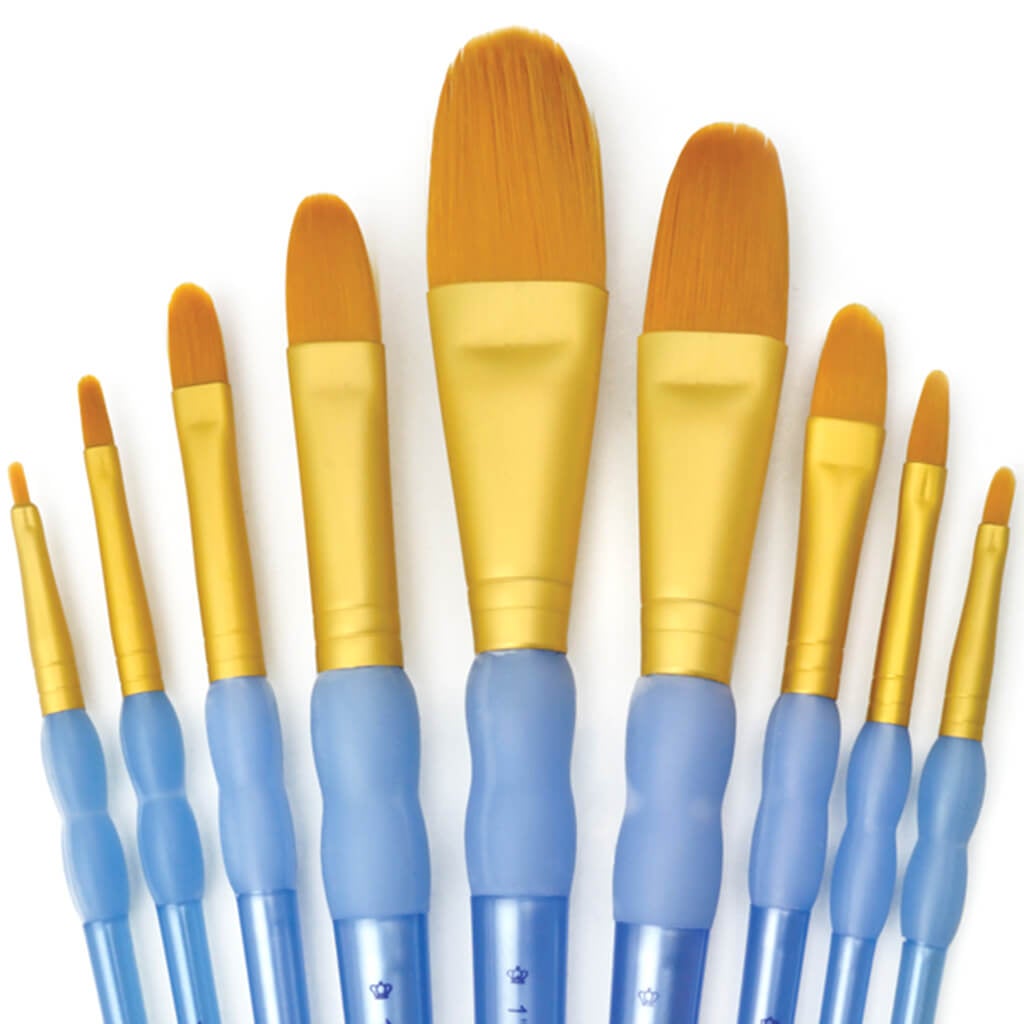 Gold Taklon Filbert &amp; Wash Set of 9