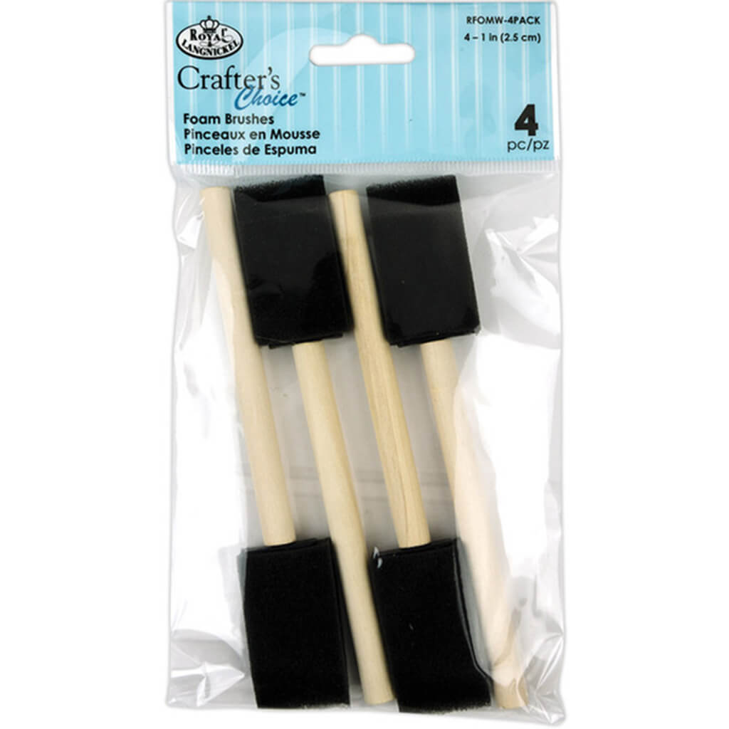 Foam Brush Set 1in 4pc