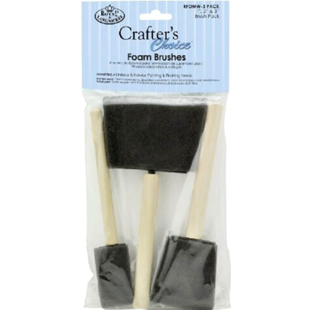 Sponge Foam Brush Dabbers Glue Wooden Handle 3 x 2in