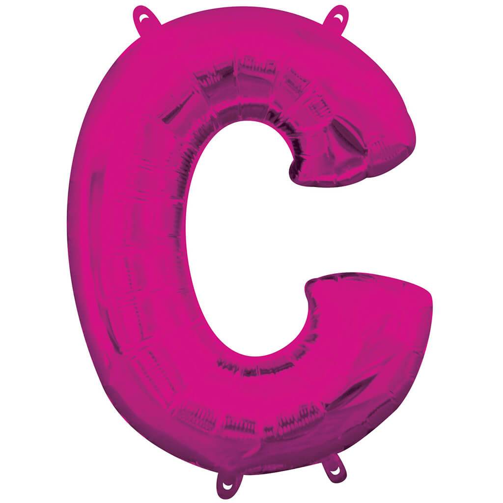 Fucshia Letter C Foil Balloon, 16in